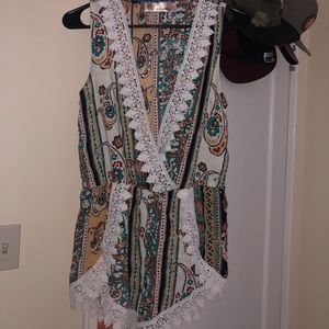 Paisley print romper